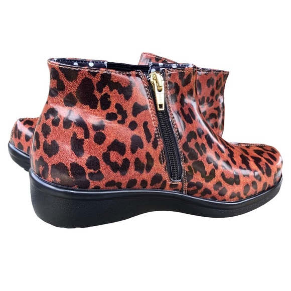 Alegria Boots Ankle Climatease Leopard Print Brown and Black Rainboot Size 37 - Picture 2 of 12